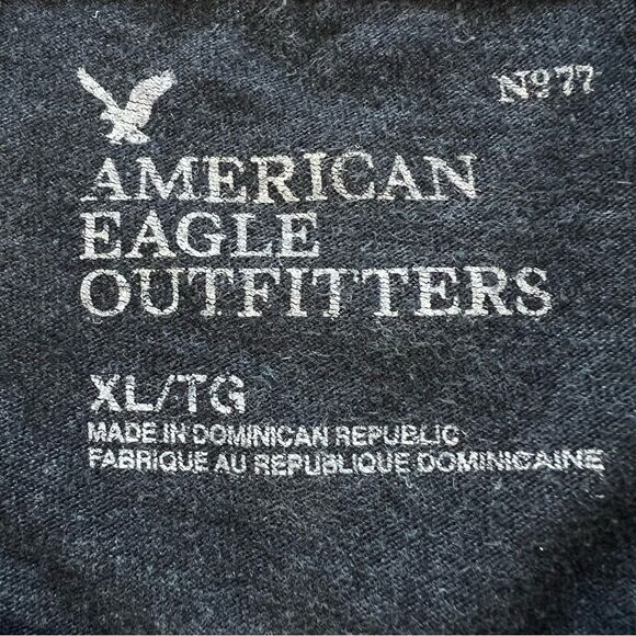 Y2K AE Outfitters Dark Gray Long Sleeve Graphic Men’s Tee T Shirt SZ XL - Picture 5 of 9